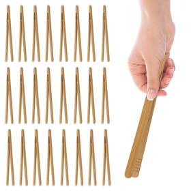Gpp-gj016 Xorim 24 Pcs 7 Inch Bamboo Tongs Reusable Wooden Cooking Tong For Brown