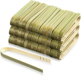 Vf4xhjtfy Xthrotsenk 628489 1 150 Pieces Mini Bamboo Tongs 4 Inch Disposable Small Wooden Light Brown