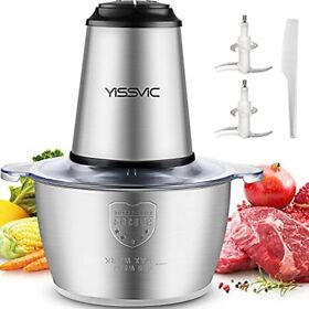 500w Yissvic Meat Grinder Food Processor 2l 8 Cups Stainless Steel