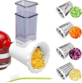 Zacme 784956935196 Updated Slicer Shredder Cheese Grater Attachment For 4 Blades Blue