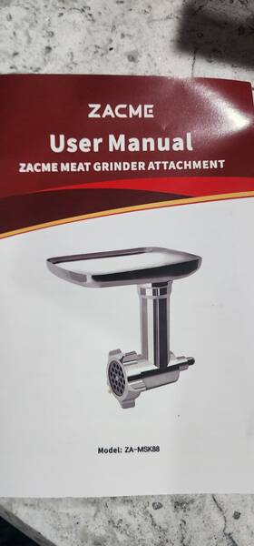 Za-msk88 Zacme Metal Meat Grinder/sausage Stuffer For Kitchenaid Mixers Open Box New