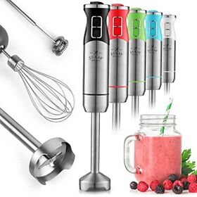 500w Zulay Kitchen Immersion Blender Handheld 8 Speed Copper Motor