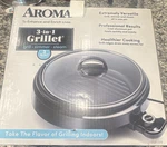 Aroma 3-IN-1 Grillet ASP-137B Electric Simmer Steam 12IN Black. Fixed Price $50.00.