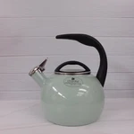 Chantal Anniversary 2 Quart Enamel On Steel Teakettle, Sage Green *new*. Fixed Price $59.95.