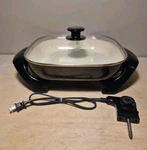 Oster Electric Fry Pan Non-stick Skillet Sauce Wok Glass Lid Model CKSTSKFM12. Fixed Price $23.36.