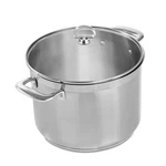Chantal Induction 21 Steel Stockpot With Glass Tempered Lid (8-QUART) Quarts. Fixed Price $271.85.