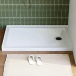 48" Threshold Shower Base Acrylic Pan, With Stainless Steel Drain. Fixed Price $211.65.
