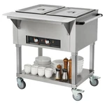 2-PAN Electric Steam Table X 20.6QT Commercial Food WARMER1000W 4 Wheel. Fixed Price $379.39.