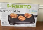 Presto Cool-touch Electric Griddle Ceramic Black #07047 New Open Box. Fixed Price $58.47.