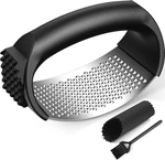 Garlic Press Rocker Set With Peeler & Cleaning Brush,stainless Steel. Fixed Price $9.53.