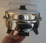 Healthcraft K7273 T-304 Stainless Steel 12" Electric Skillet Tested & Works. Fixed Price $89.99.
