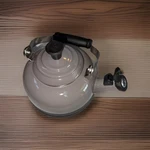 Creuset Gray Whistling Tea Kettle 1.6L Enamel Steel Ergonomic Handle. Fixed Price $50.00.