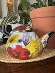 Pioneer Woman Flower Garden Tea Kettle 2.3 Qt Enameled Chrome Pot Retired (rv). Fixed Price $35.00.