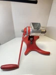 Vtg Rival Grind-o-mat Red Hand Crank Meat Grinder Food Chopper Coarse Plate. Fixed Price $38.25.
