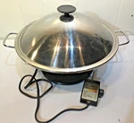 Vintage West Bend Wok Sensa-temp Tested Working Electric Stir Fry Pan Large. Fixed Price $34.95.
