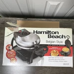Hamilton Beach Flip Belgian Waffle Maker 26010R Non-stick Round Tested Works. Fixed Price $20.00.