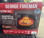 George Foreman Beyond Grill Indoor Electric Air Fry Roast Broil Bake 1500W. Fixed Price $105.00.