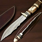 Custom Hand Made Stainless Steel Hunting Knife-engraved Burn Camel Bone Pr 6016. Fixed Price $174.99.