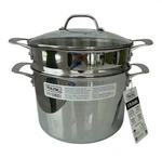 Viking 3-PLY Stainless Steel Stock Pasta Pot, Glass Lid 8 Qt New. Fixed Price $139.50.