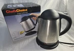 Chef Schoice Cordless Electric Kettle Stainless Steel Tested Works Box. Fixed Price $21.24.