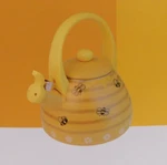 Supreme Novelty Enamel 2.4 Quart Whistling Stovetop Tea Kettle, Bee Hive *new*. Fixed Price $79.95.
