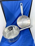 Vintage Cooks By Jcpenney Stainless Steel 2.5 Quart Saucepan With Lid, Steamer. Fixed Price $34.99.