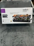 Salton Raclette Grill & Griddle 8 Pan Electric Tabletop 1400W Reversible. Fixed Price $79.74.