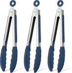 Hotec Mini Silicone Kitchen Tongs For Cooking 7-INCH, Classic Blue. Fixed Price $14.82.