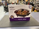 Rival Square Nonstick Coated Electric Skillet & Glass Lid Black CKRVSK11 Nib. Fixed Price $39.99.