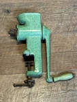 Vintage Harper Food Mincer Hand Crank Cast Iron Mill Grinder Green Enamel. Fixed Price $16.00.