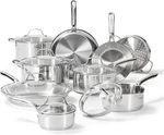 T-fal Gourmet 15-PIECE Stainless Steel Cookware Set, Pots And Pans Cooking. Fixed Price $365.73.