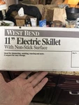 West Bend Electric Skillet #72017 Ivory Lid Fruit Design/ Green Base 12 Nos E4. Fixed Price $17.95.