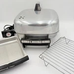 Hoover Model 8668 Electric Fry Pan Skillet W/ Lid Warming Tray Rack Tested. Fixed Price $69.00.