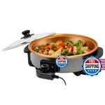 Ovente 12" Electric Skillet Nonstick Copper 1400W Adj Temp Glass Lid Pan. Fixed Price $48.40.
