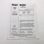Sears Kenmore Parts List Canister Vacuum Cleaner & Manual For Power-mate Jr. Fixed Price $12.99.