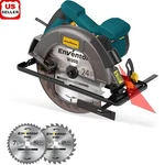Electric Circular Saw 1400W Laser Guide Adjustable Depth Dual Blades 7-1/4 Inch. Fixed Price $74.38.