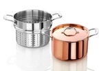 Rain Copper Clad Cookware (7.5 Qt Stock Pot + Steamer). Fixed Price $252.45.