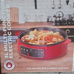 Chef's Counter 3L Electric Skillet 1350W Non-stick 6 Settings Red. Fixed Price $37.75.