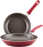 Rachael Ray Pan Cook Create Nonstick Frying Skillet Set, 9.5"&11.75"-RED. Fixed Price $116.35.