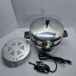 Farberware 12" Buffet Server Electric Fry Pan Dome Lid Model 325-A Stainless Vtg. Fixed Price $29.99.