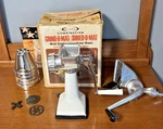 Vtg White Rival Grind-o-mat Meat Grinder Shred-o-mat Salad Maker Model 395. Fixed Price $24.95.