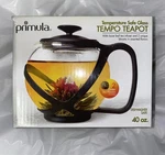 Primula PTA-2340 Black Borosilicate Glass Tempo Round Tea Pot Oz. Capacity. Fixed Price $22.00.