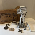 Vintage Rival Grind-o-mat Meat Grinder Food Chopper Model 358-T White With Box. Fixed Price $24.99.