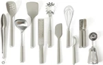 Calphalon Edge 11 Piece Stainless Steel Kitchen Tool & Gadget Set Taupe, Dura. Fixed Price $107.98.