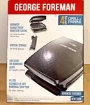 George Foreman 4-SERVING Basic Plate Grill & Panini GR340FB New. Fixed Price $24.50.