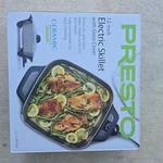 Presto 07120 12-INCH Ceramic Electric Skillet Glass Cover Nonstick. Fixed Price $41.40.