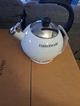 Farberware White Tea Pot New Packaging. Gift Homeware Kitchen. Fixed Price $18.99.