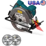 Electric Circular Saw 1400W Copper Motor Laser Guide 2 Blades Adjustable Depth. Fixed Price $74.46.
