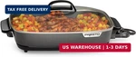 Presto 06858 16-INCH Slimline Electric Skillet With Glass Cover Nonstick, Adju. Fixed Price $122.48.