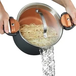 Gotham Steel 5 Quart Stock Pot Multipurpose Pasta With Strainer Lid & Twist. Fixed Price $51.46.